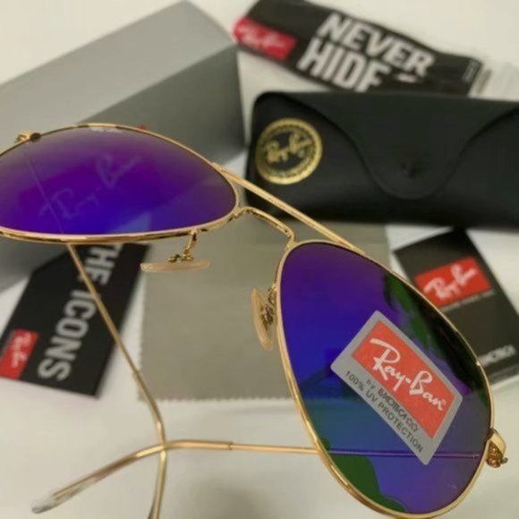 Ray-Ban 3025 Aviator Sunglasses 58mm Purple - Picture 6 of 12